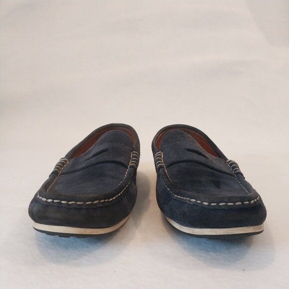 Allen Edmonds Mens 10 Shoes Blue Suede Penny Loafer Driver Casual Preppy Slip On main image 4